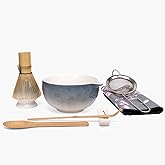 Joyscale Matcha Whisk Set, Matcha Set Whisk And Bowl, 8 Pcs Matcha Kit Set(Hammered Texture Design), 16 OZ, Japanese Matcha Tea Set, Matcha Making Kit Gifts for Tea Lovers(Dark Gray)