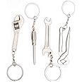 WANLIAN 4pcs Mini Wrench Tool Keychain Metal Spanner Keyring Pendant Key Holder Organizer Keyfob Gift for Men Women Multitool Keychain Tool Keychains