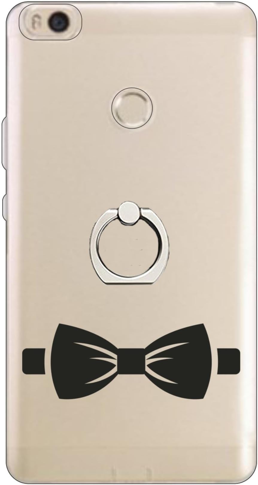 JMM Ultra-Thin Clear Silicone Soft Cover (Printed) with Finger Ring Stand for Xiaomi Mi Max 2