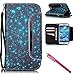 Galaxy S4 Case, Galaxy S4 Wallet Case, Firefish [Kickstand] [Shock Absorbent] Double Protective Case Flip Folio Slim Magnetic Cover with Wrist Strap for Samsung Galaxy S4 i9500-Starry