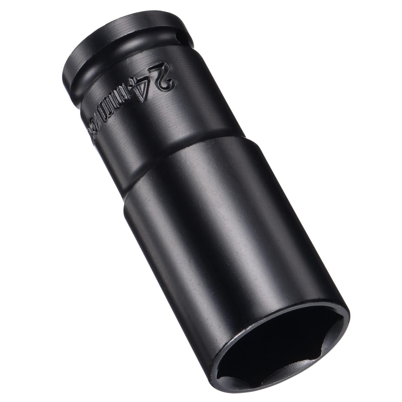 MACHSWON 1/2 Inch Drive - 24mm Deep Impact Socket with 6 Point Design, Heat-Treated Cr-V Steel 78mm Length, Metric Sizes