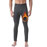 Runhit Long Johns for Men Thermal Pants with Fly Long Thermal Underwear Winter Cold Weather Fleece Thermal Bottoms