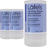 Lafe's | Unscented Crystal Mineral Rock Natural Deodorant for Women & Men | Vegan, Cruelty Free, Gluten Free, Paraben Free & Baking Soda Free with 24-Hour Protection; 3 Pack (4.25 oz each)