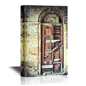 Doors Canvas Wall Art - Grunge Door - Gallery Wrap Modern Home Art | Ready to Hang - 12x18 inches