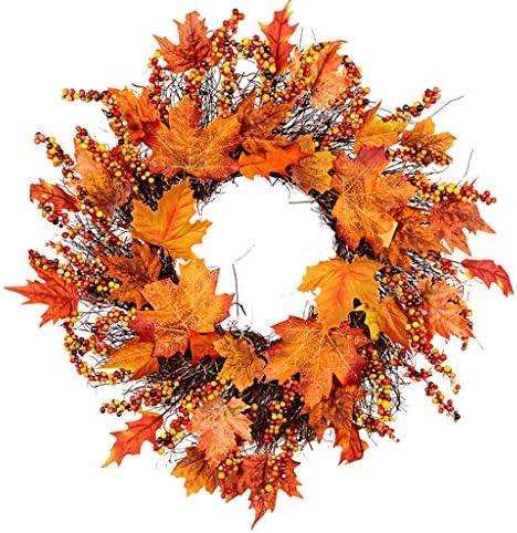 Chsy クリスマスリース ホテルホームペンダントメープルリーフ花輪をぶら下げクリスマスオーナメント クリスマス用品 Size