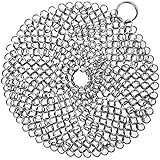 Cast Iron Cleaner. Steel Scrubber - Cookware Cleaner For Skillet, Wok, Pot, Pan | Hygenic Option to Scouring Pad | Does Not Rust like Steel Wool | Home &amp; Camping | Protects Cookware Seasoning