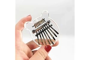MIAOYIN Mini 8-Key Kalimba Thumb Piano, Finger Instrument with Lanyard, Musical Gift for Beginners (Acrylic)