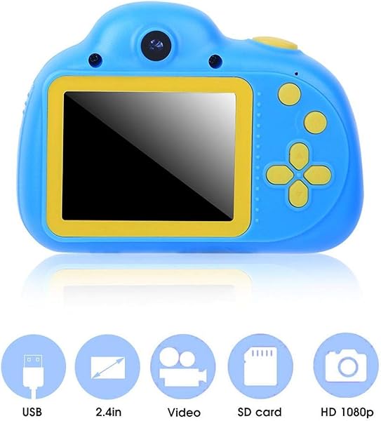 DAUERHAFT Digital Camera with 2 4in HD Screen Children Camera Plug and Playfor Photo Takingsky blue