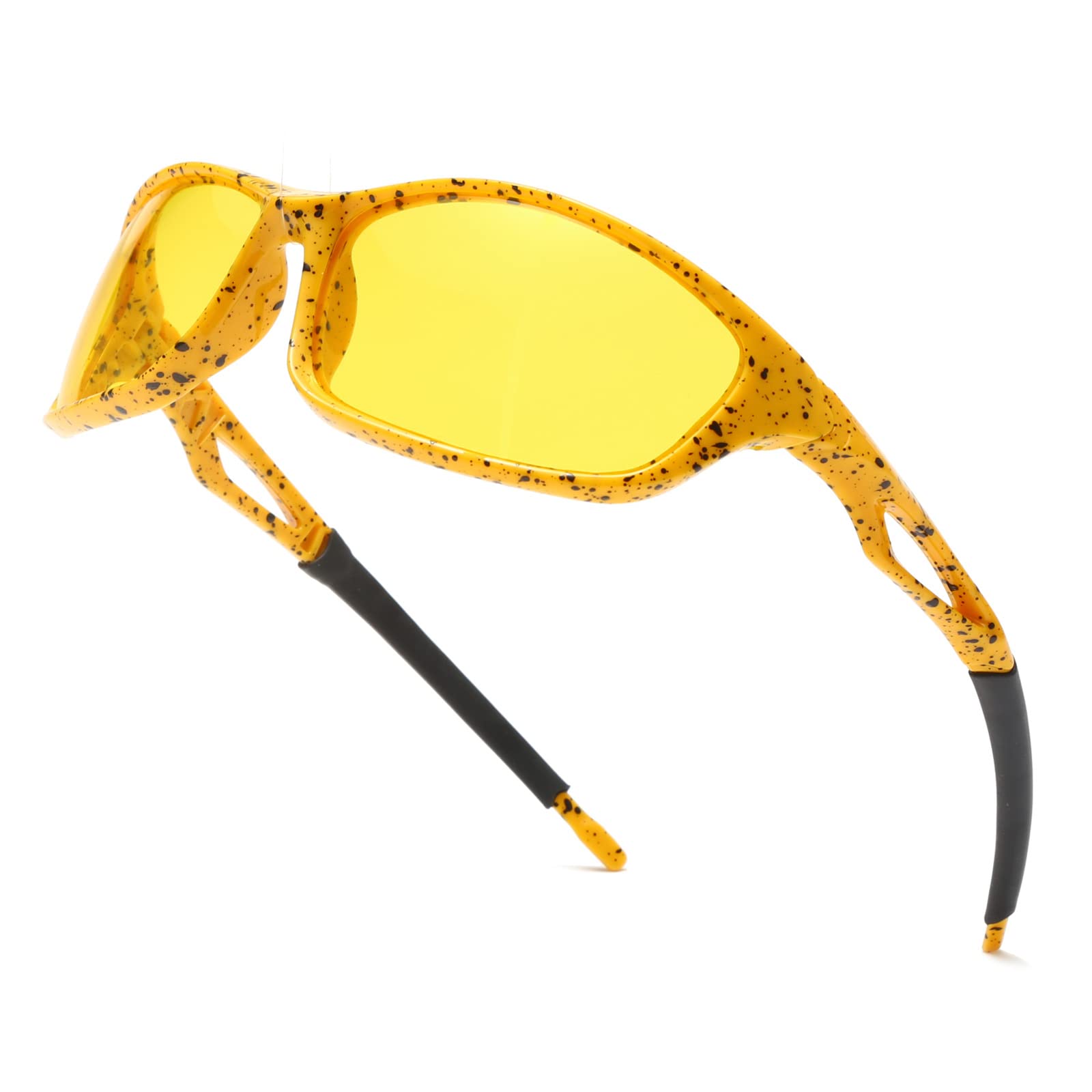 Long Keeper Night Driving Glasses for Men Women Anti Glare Night Vision Glasses with Yellow Lens Ultralight for Driving Fishing Outdoor Sports