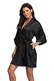 Women's Short Satin Kimono Bride Bridesmaid Wedding