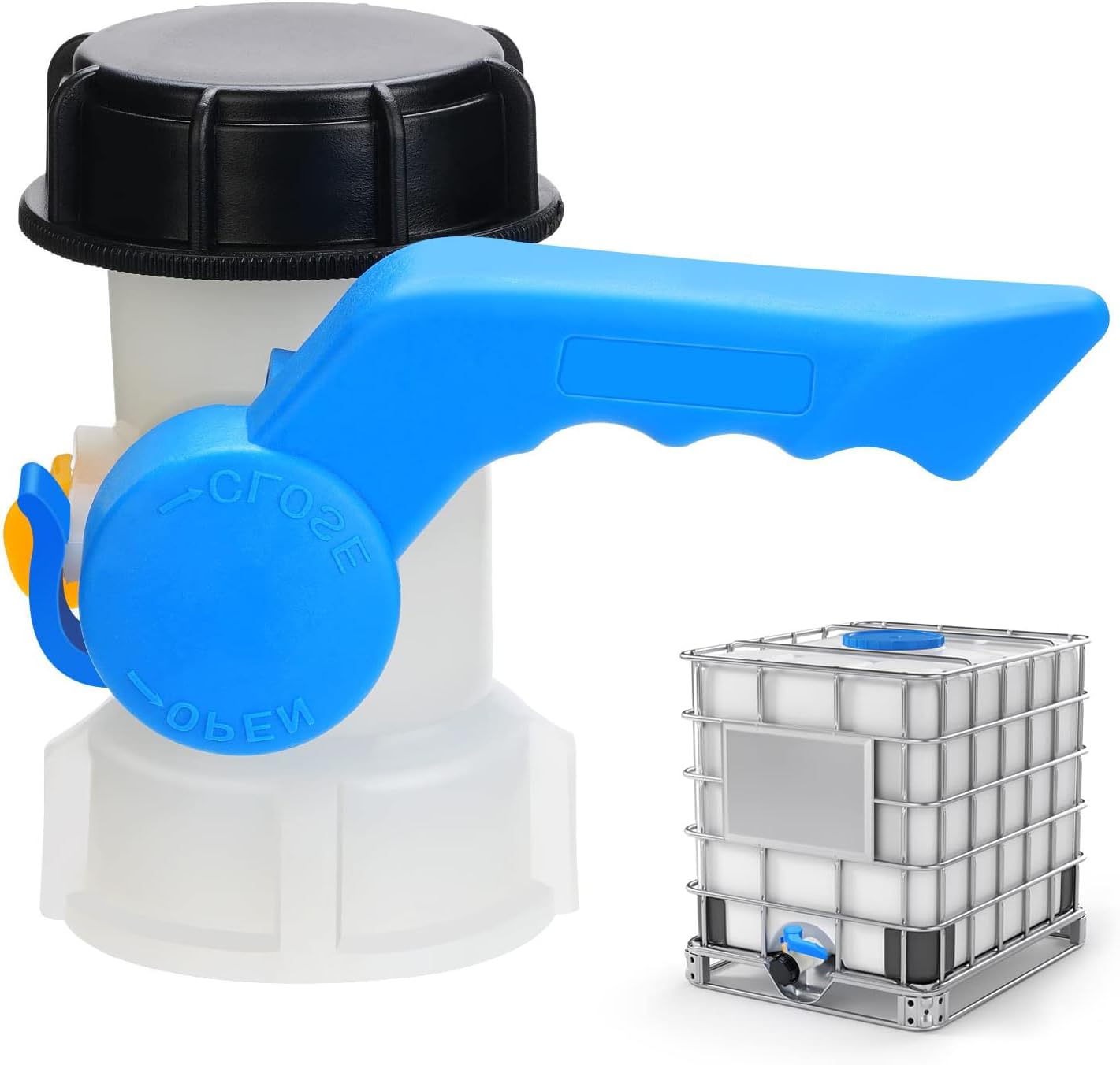 Noosverl IBC Tank Accessories - Universal Flap Valve DN40 (62 mm) Stopcock Adapter for Water Containers