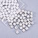 NBEADS 100 Pcs 10mm White Polymer Clay Clear Gemstones Cubic Zirconia CZ Stones Pave Micro Setting Disco Ball Spacer Beads, Round Bracelet Connector Charms Beads for Jewelry Making
