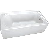 PROFLO PFS6042LSK Hillsboro 60" x 42" Three Wall Alcove Acrylic Soaking Tub with Left Drain and Overflow - White