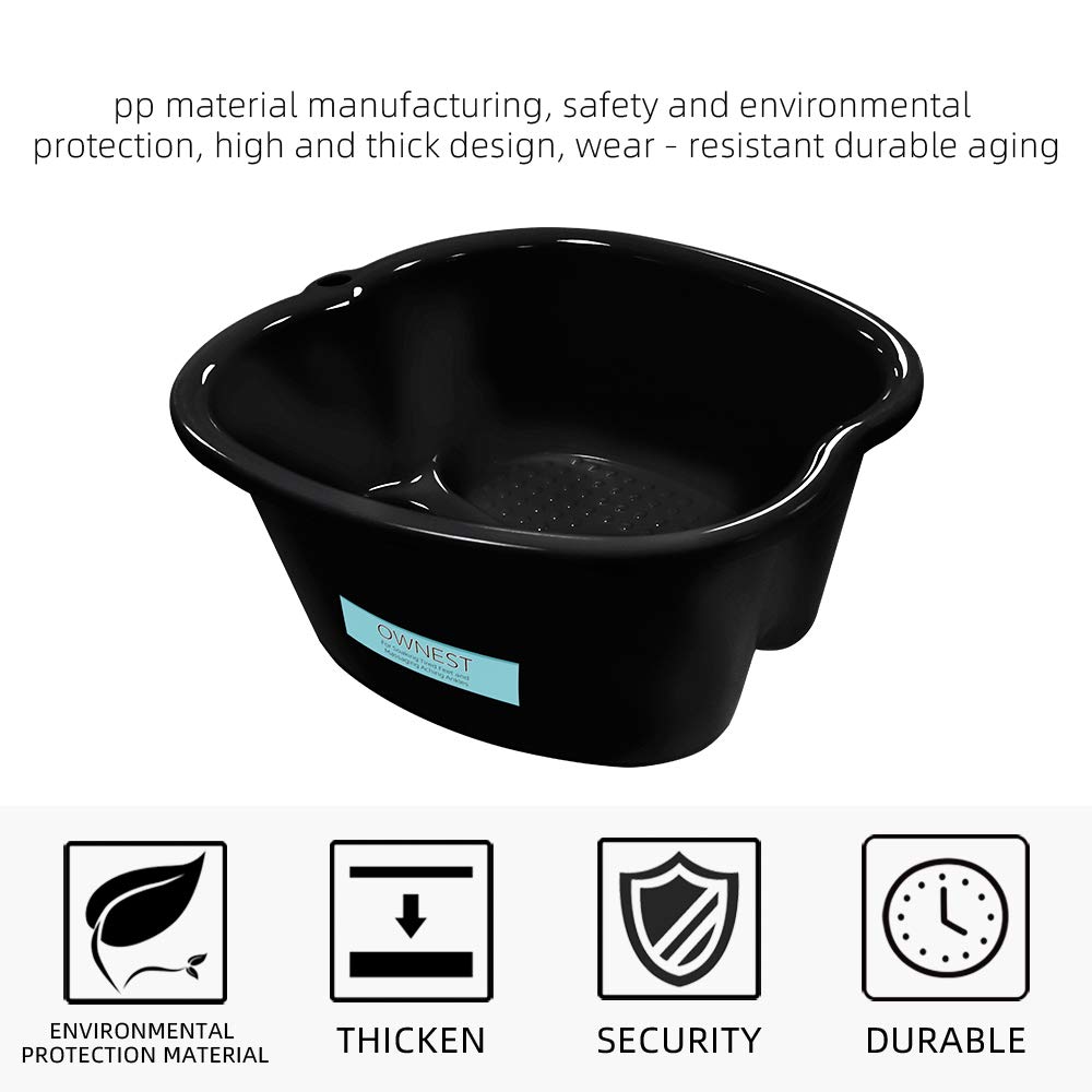 Ownest Foot Bath Spa,Water Spa and Foot Massage, Sturdy Plastic Foot Basin for Soaking Foot,Toe Nails, and Ankles,Pedicure,Portable Foot Tub-Black: Health & Personal Care