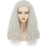 karlery Old Lady Grandma Wig Long Curly Fluffy Silver Grey Witch Cosplay Costume Halloween Party Wig