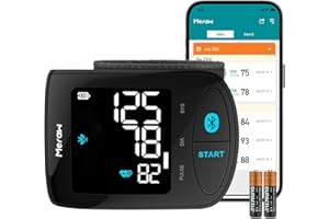 Meraw Blood Pressure Monitor Adult Cuff, Blood Pressure Cuff Monitor Wrist, Blood Pressure Machine Home Use 5.3-8.5" Irregular Heartbeat Monitoring APP Automatic Bluetooth High Accuracy Aspen Black