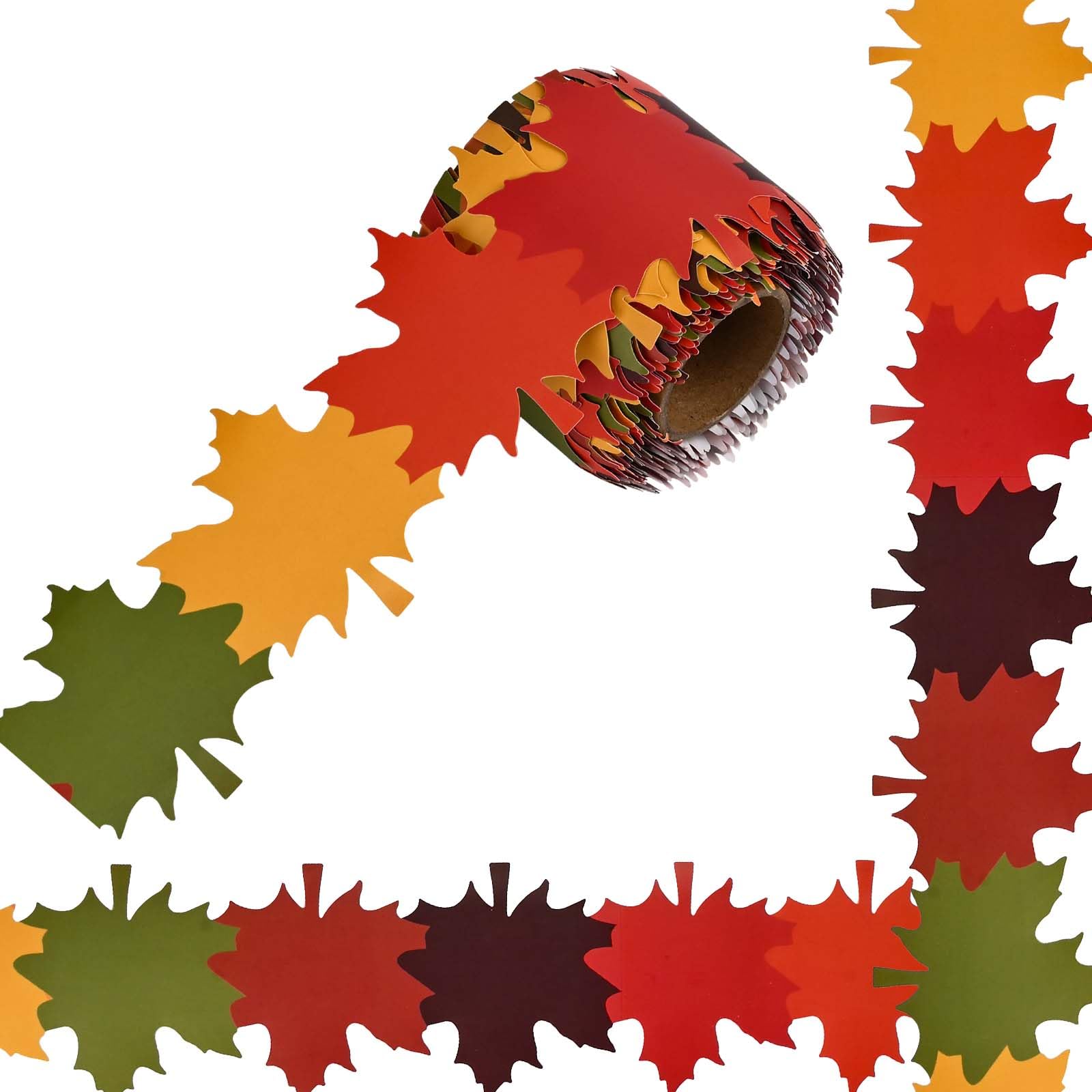 Photo 1 of 65.6Ft Fall Bulletin Board Borders Maple Leaves Bulletin Board Trim for Thanksgving Autumn Holidays for Classroom Blackboard Wall Desk Office Decoration