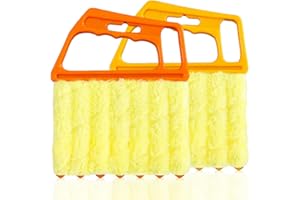 AOCEAN 2 Pcs Blind Cleaner Duster Tool, 7-Finger Dusting Cleaner Tool for Window & Air Vent, Washable Handheld Microfiber Dus