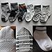 BSLINO 6 Pairs Non Skid 2-3 Years Baby Boys Toddler Anti Slip Skid Slipper Stretch Knit Socks + Gift bag + Gift Card, Stripes Star Footsocks sneakers Socks