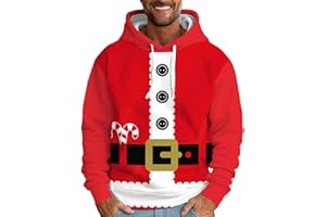 Ugly Christmas Sweater Men Funny Hoodies Plus Size Vacation Family Snowman Couples Matching Soft Big Tall Santa Sweatshirt