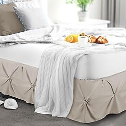 Nestl Linen Bed Skirt Queen Size, Pinch Pleat Queen