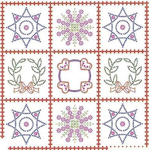 Jack Dempsey Needle Art 7394 Sampler Wall Quilt, 36-Inch by 36-Inch, White