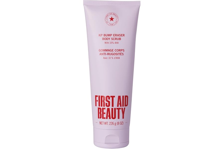 First Aid Beauty KP Bump Eraser Body Scrub with 10% AHA, Keratosis Pilaris Skin Exfoliator with Glycolic and Lactic acids
