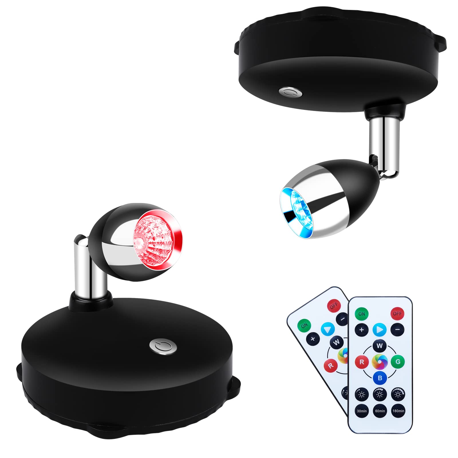 Photo 1 of LEASTYLE Spotlight Battery Operated Spot Light Up Lights Indoor Mini Accent Lights Dimmable Art Lights LED Spotlights Wall Light for Christmas, Halloween Pumpkin