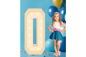 GGPL 4FT Plastic Marquee Numbers 0, Light up Numbers Made of Corrugated Plastic Board, No Tools Required, Quick Assembly, Disassembled into Blank Yard Signs, Poster Board