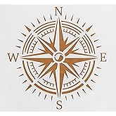 Compass Stencil &ndash; Nautical Travel Adventure Design Template Pattern for Painting, Crafting, DIY D&eacute;cor, Walls, Wood, Signs, Journals and Art Projects