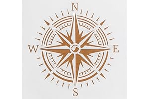 Compass Stencil – Nautical Travel Adventure Design Template Pattern for Painting, Crafting, DIY Décor, Walls, Wood, Signs, Jo