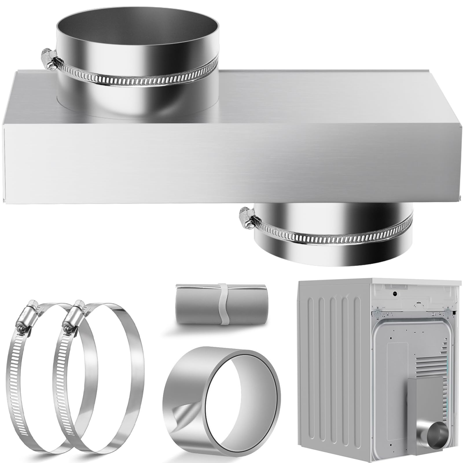 Photo 1 of Upgraded 84049 Periscope Dryer Vent, Adjustable 0-5" Aluminium Dryer Vent Connector Kit,Telescoping Duct Hose Pipe Adapter Space-saving Replacement Vents