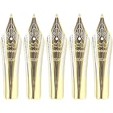 Gullor 5PCS Fountain Pen Nibs Fit Jinhao 159/450/750, Gold, Bent Nib