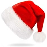 CCINEE Kids Santa Hat,Christmas Santa Velvet Plush Red Hat for Holiday Home Decoration Xmas Party Supplies, 1 Pack