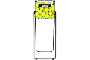 ELKCIP 2-in-1 Portable Pickleball & Tennis Ball Collector - Easily Pick Up Pickleball Retriever Basket Ball Caddy Carrier Picker Hopper with Wheels