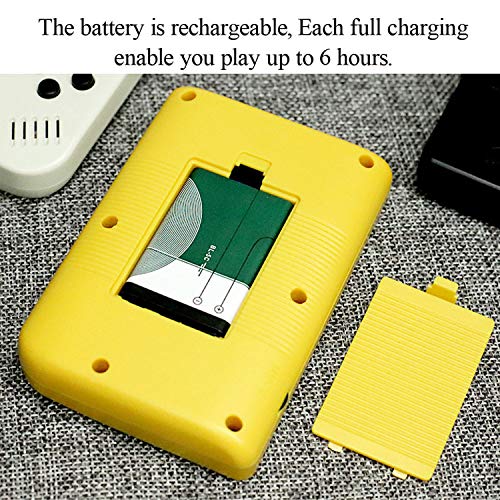 Chilartalent Handheld Games Console for Kids Adults - Retro Video Games Consoles 3 inch Screen 168 Classic Games 8 Bit Game Player with AV Cable Can Play on TV (Yellow)