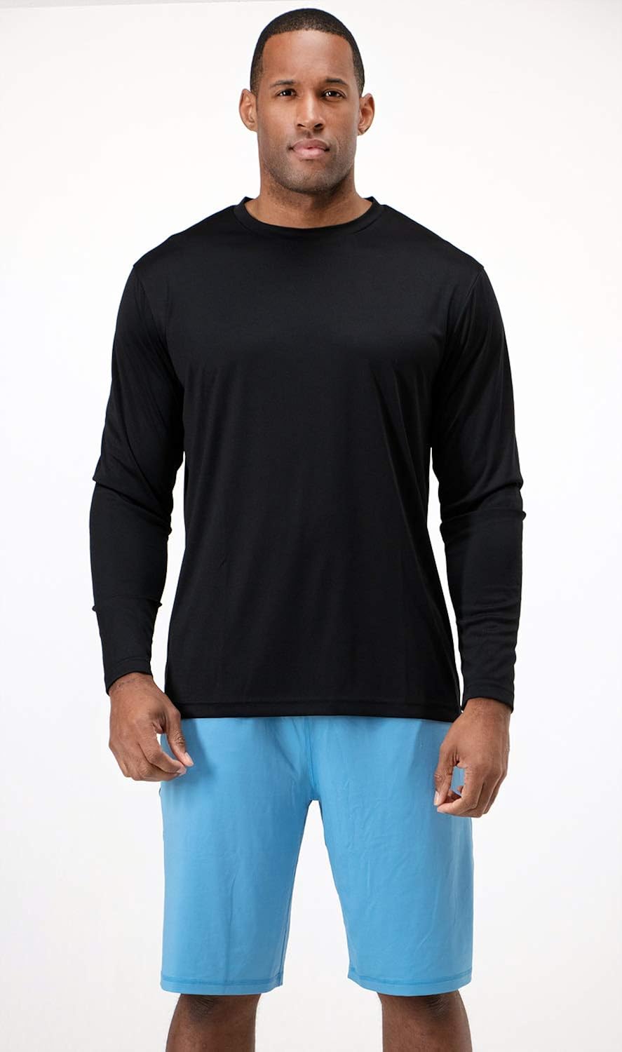 DEVOPS Men's 2 Pack UPF 50+ Sun Protection Long Sleeve Dri Fit Fishing Hiking Running Workout T-Shirts: Clothing