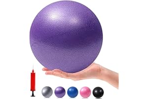MOMPLUS Exercise Pilates Mini Yoga Balls Barre Small for Home Stability Squishy Training Physical Therapy Improves Balance with Pump