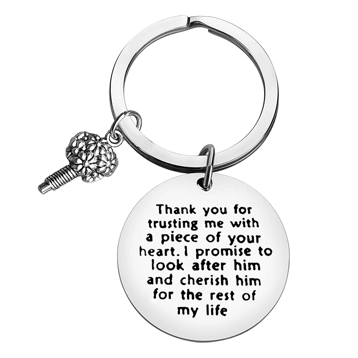 Mother of The Groom Gifts Father in Law Gifts I Promise to Look After Him and Cherish Him for The Rest of My Life Keyring Christmas Birthday Wedding Gifts for Mother In Law Father of the Groom Gifts