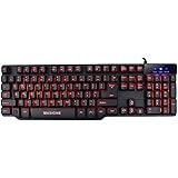 Masione Multi-Color Multimedia USB Wired Gaming Keyboard with LED Illumination Backlit