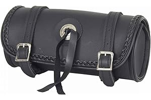 GARGOYLE BELLS Motorcycle Tool Bags with Shiny Studs & Concho Handlebar Bag Universal Motorcycle Fork Bag Saddlebags Sissy Bar Storage Tool Bag for Motorcycle