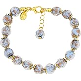 Glass Of Venice Murano Glass Sommerso Bracelet - Periwinkle