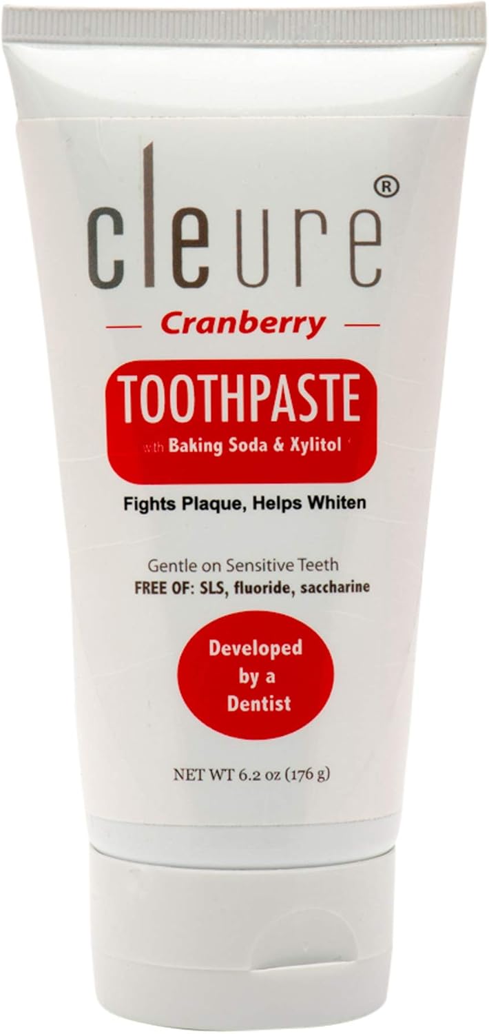 Cleure Toothpaste, MintFree, Cranberry Hypoallergenic, Natural, SulfateFree, FluorideFree