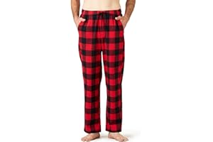 LAPASA Men's Pajama Pants Cotton Flannel Plaid Lounge Fleece Warm Sleepwear Pants PJ Bottoms Drawstring and Pockets M39/M128