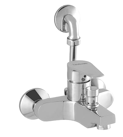 Hindware F360019CP Single Lever Exposed Bath and Shower Mixer with L Bend (Element) with Chrome Finish