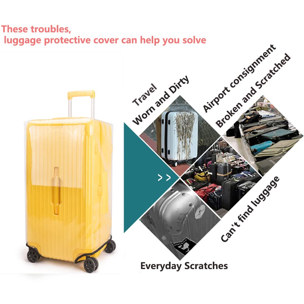 Klmsscxy Luggage Cover Suitcase Cover Protector Luggage Protector Suitcase Cover Clear Trunk Luggage Covers for Suitcase (Transparent, 32inch)