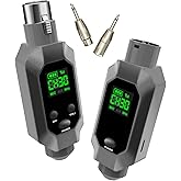 BEIGRAD Wireless XLR Transmitter & Receiver: UHF Wireless Microphone System for 8-Hours Battery, 164ft Range, Wireless Mic Adapter for Condenser/Dynamic Mics, Mixers, Guitar