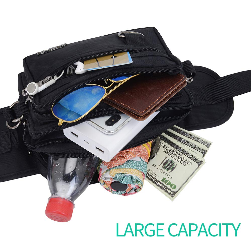 MaYee Riñonera Hombre | Riñonera Deportiva Impermeable | Riñoneras Multifuncional con 4 Bolsillos para Correr,Camina el Perro,Bicicleta,Viaje,Excursionismo