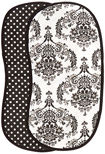 Bacati Classic Damask Burpies, White/Black