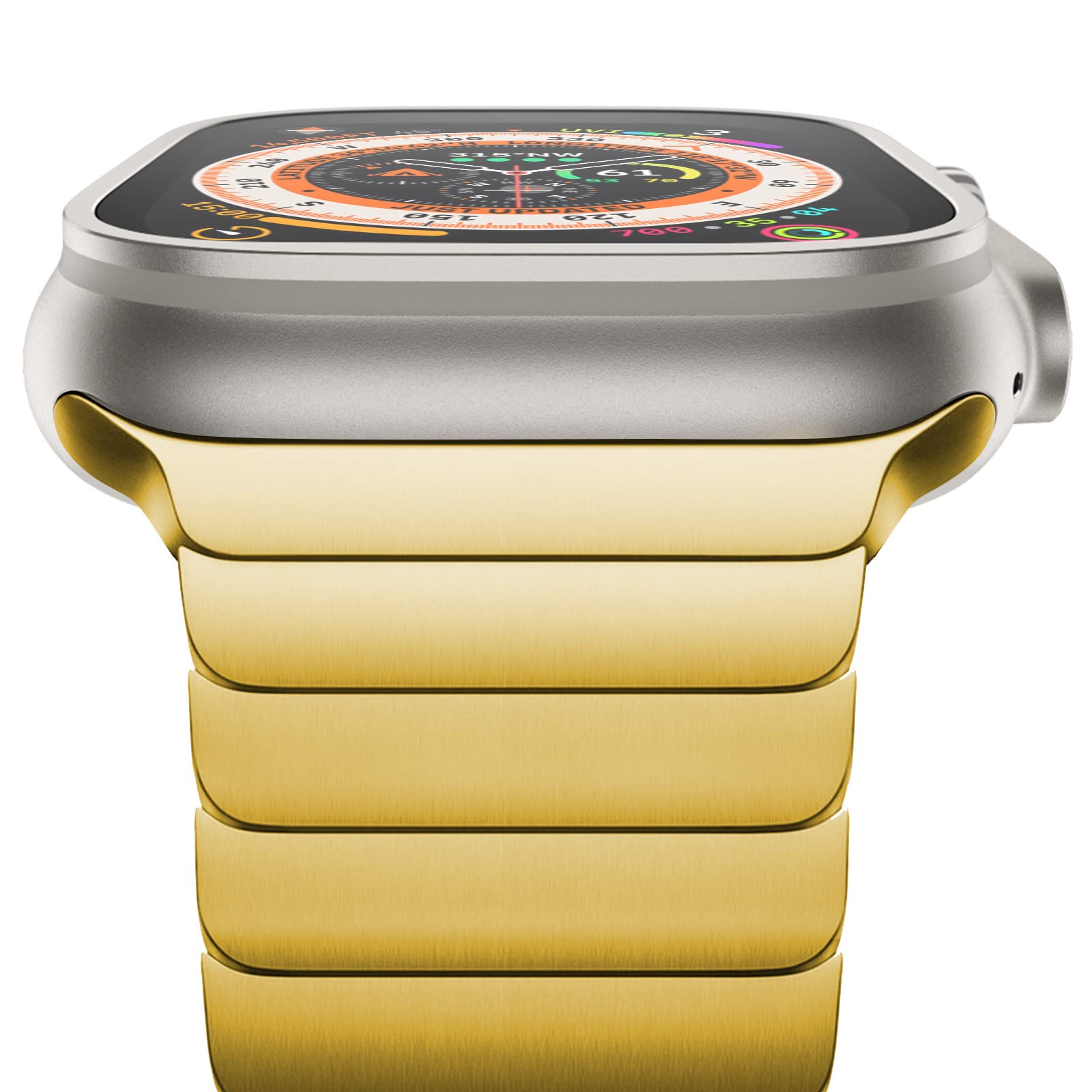 NewWays Link Bracelet for Apple Watch Band 42mm Series11 10 41mm Series 9 Series 8 Series 7 40mm 38mm, iWatch SE Series 11 10 9 8 7 6 5 4 3 2 1 Stainless Steel Link Bands, Gold